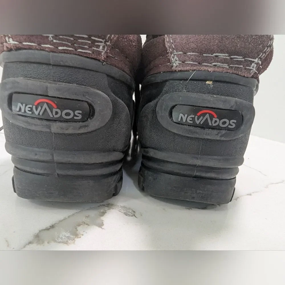 Kids Nevados Brown Hiking Leather Waterproof Snow Boots Sz 1 Storm Pac Insulated